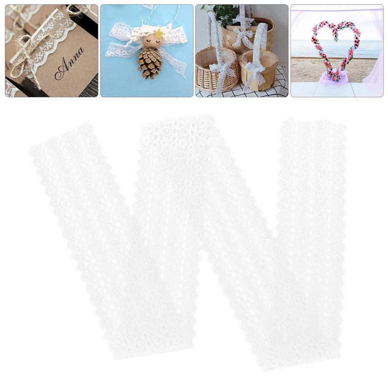 White Lace 10 Yards 6cm/2.3in Wide Ribbon Trim Flower Pattern