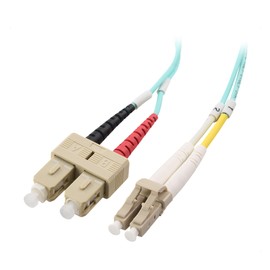 Cable Matters 10Gb 40Gb OFNP Plenum Rated Multimode Duplex 50/125 OM3 Fiber Cable (LC to SC Fiber Optic Cable, SC to LC Fiber Patch Cable) 7m
