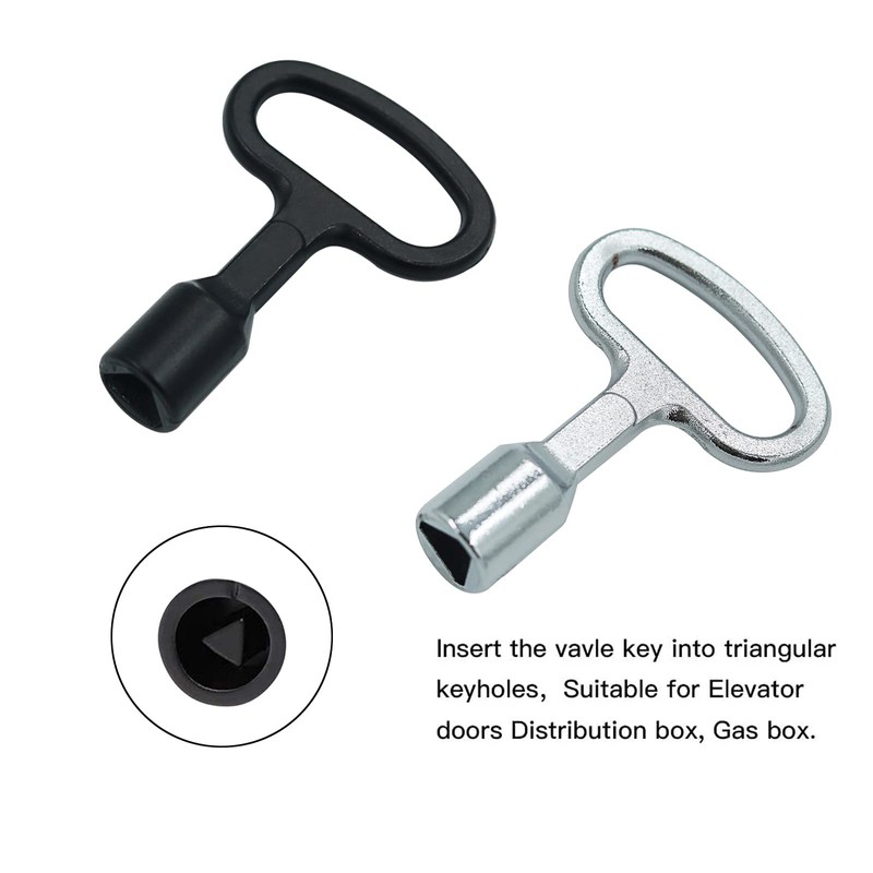 DGHOME 4Pcs Metal Triangle Key with 4Pcs Keychain, Meter Box