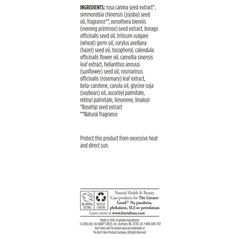 Burt's Bees Complete Nourishment Facial Oil, 15 mL (packaging may