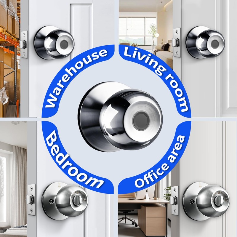 SISAV Smart Fingerprint Door Lock with App Control & Key,