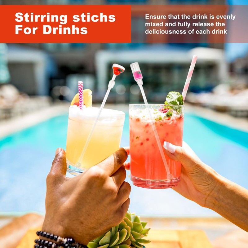 TAGMEIU 10 Pcs Cocktail Stirrers Drink Stirrers Swizzle Sticks