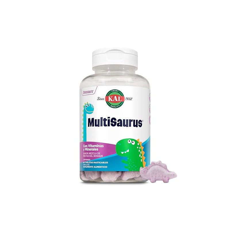 KAL Multisaurus Diarias Multivitamínico Vitaminas Para Niños Completo