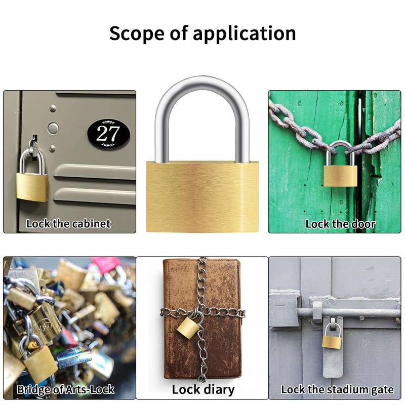 Cieex Pack of 4 Padlocks, 30 mm Small Lock with