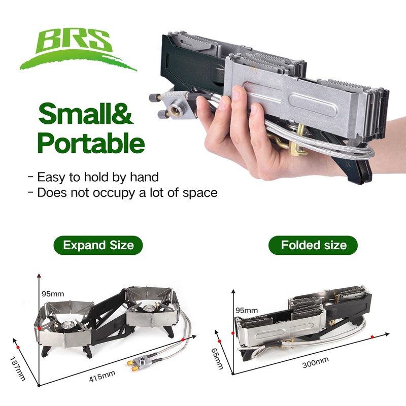 BRS-32 Portable Camping Stove, Foldable, Adjustable Control, and Carrying Case