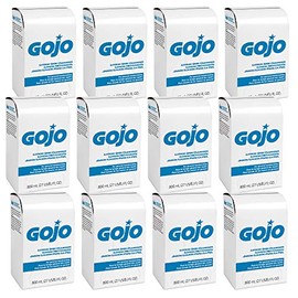 GOJO Lotion Soap Skin Cleanser, 800 mL Lotion Hand Soap Refill for GOJO 800 Series Bag-in-Box Soap Dispenser (Pack of 12) - 9112-12