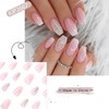 Resweky Coffin Long False Nails Pack of 24 French Sequin