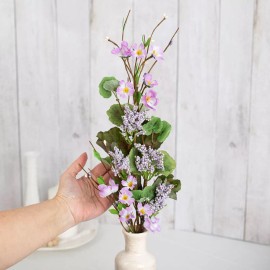 Unbranded Artificial Purple Geranium and Berry 30" Sprays and 5' Garland Set