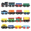 KABENFIS 16 PCS Wooden Train Set Magnetic Train Set for