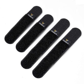IDOGEAR Tactical Fastening Binding Strap Hook & Loop Reusable Strap (Black, Small(2 pcs)+Medium(2 pcs)
