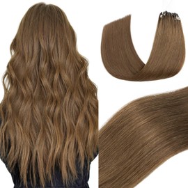 Elailite K Tip Hair Extensions Human Hair Real Remy Hair Medium Brown 16 Inch U Tip Ktip Utip Keratin Bond Hot Fusion Pre Bonded Hair Extensions for Women 50G 50Strands