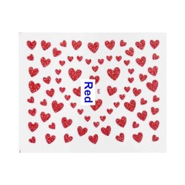 Black Glitter Heart Nail Sticker Self Adhesive Nail Decals Red Nail Wraps Stickers Manicure Supplies for Women Nails Full Long Lasting Easy Apply and Remove