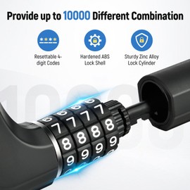 Bicycle Lock Chain 120 cm, High Security Level Chain Lock Comes with Lightweight Anti-Theft Brake Pad Lock for Outdoor Lock Scooter, Motorcycle, Lawn Mower, etc. (6 x 1000)