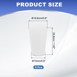 PATIKIL Tapered Shaped Solid Silicon Stopper, 5/8" Tube Rubber Stoppers Lab Plugs for Sealing Copper Pipes Bottles Vials, 4 Pcs