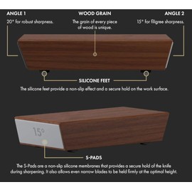 Manual Diamond Rolling Knife Sharpener – 2-Angle, Dual Discs for Kitchen Knives