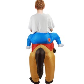 KINQUINN Inflatable Costume Adult Ride On Horse Costumes Cowboy Air Blow Up Funny Riding Horse Suit for Men Women