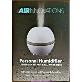 Air Innovations Personal Humidifier Ultrasonic Cool Mist & LED Mood Light Purple