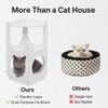 Corner Cat House Nightstand Wood– Double Layer Cat Bed with