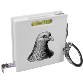 Azeeda 'Vintage Dove Portrait' Keyring Tape Measure/Spirit Level Tool (KM00042699)