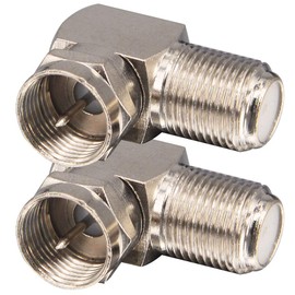 leeyovk F Type Conversion Connector, F Female to F Male Connector, 90° Elbow, L-Type, F-Type Connector, F-PJ Coaxial Connector, F Adapter, Terrestrial Digital, Compatible with CATV BS CS 4K8K