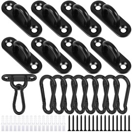 Kendwing Eye Plate Stainless Steel, Screw Eyelets, Stainless Steel M6.6 Pieces Eye Plate with Eyelet, Awning Attachment for Ceiling Hooks, Wall Mounting, Sun Sail, Hammocks