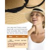 Furtalk Womens Beach Sun Straw Hat UV UPF 80+ Travel