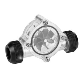 G1 / 4 Inch Thread Connection from Female to Female Flow Meter for PC Water Cooling 8 Impellers (Black)
