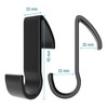 Sillar Radiator Hooks Pack of 8 Black - Towel Hooks