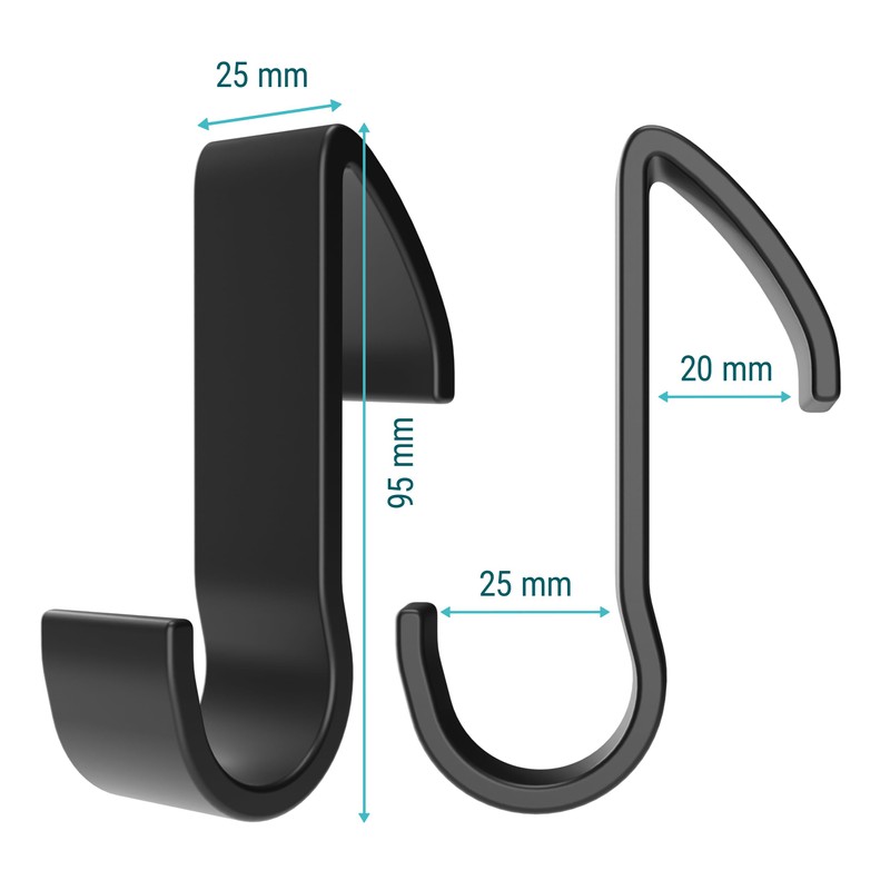 Sillar Radiator Hooks Pack of 8 Black - Towel Hooks