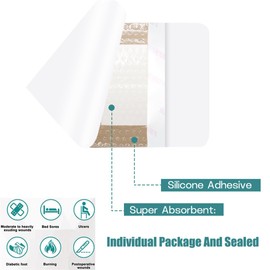 Silicone Foam Dressing with Adhesive Border 5 Pcs 3’’ x 3’’ Wound Dressings Bandage Gentle High Absorbency Waterproof Silicone Foam Pads for Wound Care