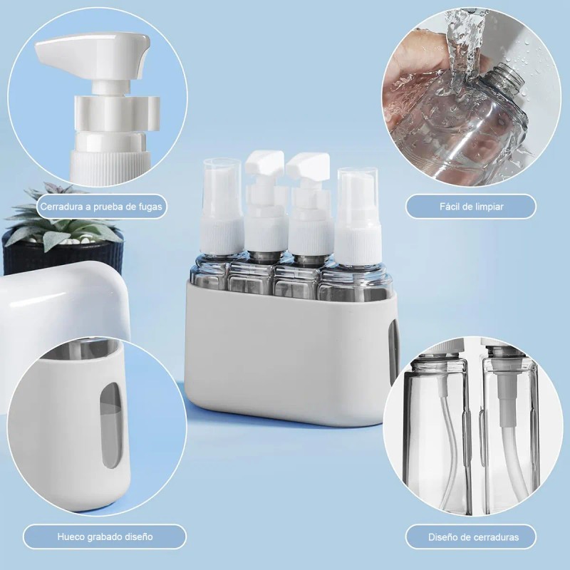 Botellas De Viaje De Set Articulos De Tocador Silicona 8pcs