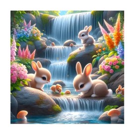 Skyboda Rabbit Diamond Painting Kits for Adults, DIY Easter Diamond Art Kits Full Round Drill Gem Art Diamond Dots for Home Wall Art Decor 30x40cm