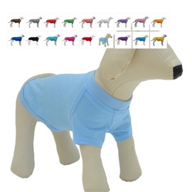 Lovelonglong Pet Clothing Dog Costumes Basic Blank T-Shirt Tee Shirts for Large Dogs Light-Blue XXXXL