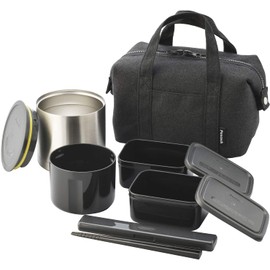 Peacock AL-E90 HC Lunch Jar, Thermal Charcoal, Approx. 2.3 Cups