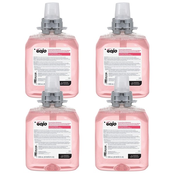 GOJO FMX-12 Luxury Foam Handwash, Cranberry Scent, EcoLogo Certified, 1250 mL Foam Soap Refill for GOJO FMX-12 Push-Style Dispenser (Pack of 4) – 5161-04