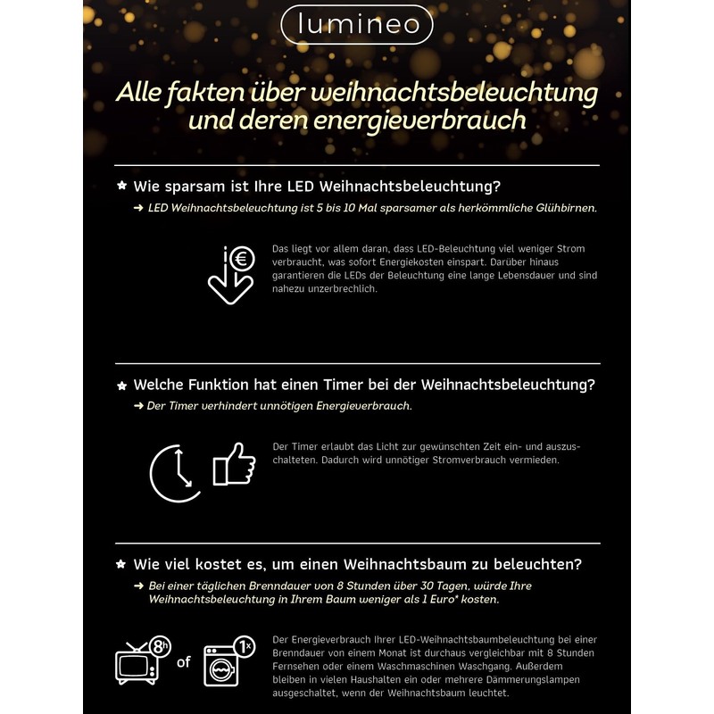 Lumineo Light Chain Switch Lights Compact Twinkle Warm White/Colourful –