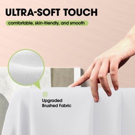 Pureegg Table Cloth - Polyester Table Cloth for Rectangle Table, 60''x84'' Tablecloth, Decorative Tablecloths for Parties, Dinings, Picnics, Washable & Ironable, White, 1 Pack