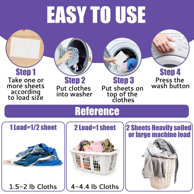 Laundry Detergent Sheets Up to 60 Loads, Fresh Lavender -