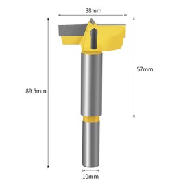 Meccion Carbide Forstner Drill Bit Wood Hole Cutter, Professional Woodworking Project Hole Saw Drill, Length 38 mm