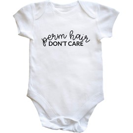 Hippowarehouse Perm hair don't care baby vest bodysuit (short sleeve) boys girls