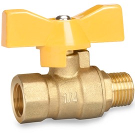 Oumuik Brass 1/4 Inch Ball Valve with Wing Handle - Male Thread/Internal Thread Full Flow DN8