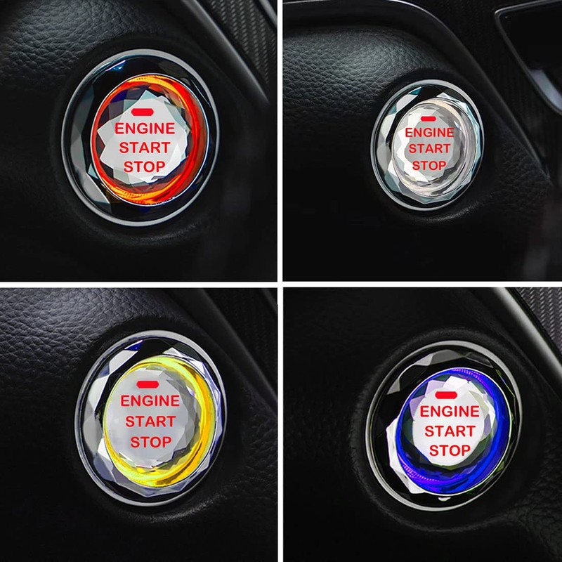 Car Engine Ignition Start/Stop Button Cover, Car Ignition Button Decorative
