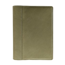 C&L TRASCO Personal Organizer Binder, Genuine Leather, A5/B6, Bible Size, 0.8 inch (20 mm) Ring, 6 Holes, Vintage Series (Olive, B6-20mm)