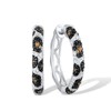 Santuzza Hoop Earrings 925 Sterling Silver Python Pattern Black Gemstone