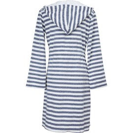 Erwin Müller Women’s Light Terry Towelling Bathrobe with Hood, Lightweight Dressing Gown, Sauna Gown with Zip and Drawstring, Two Pockets