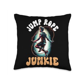 Jump Rope Jumper Skipping Exercise Jumping Rope Throw Pillow