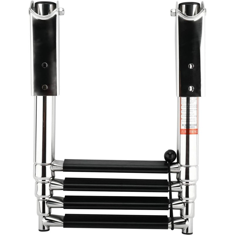 Amarine Made 4 Steps Pontoon Boat Ladder Stainless Steel Telescoping