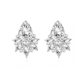 FENBORY Clear Rhinestone Earrings Fancy Crystal Cluster Earrings Art Decro Drop Earrings for Women