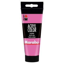 Marabu 12010050033 Acrylic Colour Pink 100 ml, Creamy Acrylic Paint, Water-based, Quick Drying, Light-Fast, Waterproof, for Application with Brush and Sponge on Canvas, Paper and Wood.