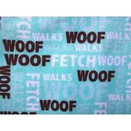 'NUGGLEBUDDY NEW! Microwavable Moist Heat & Aromatherapy Organic Rice Pack Cold Pack. Cozy Aqua " WOOF " Fabric. UNSCENTED!